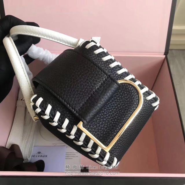 DELVAUX女包 Delvau單肩斜挎包 半手工Cool box 小號 德爾沃女手提包 手拎包 黑色編織  fcs1199